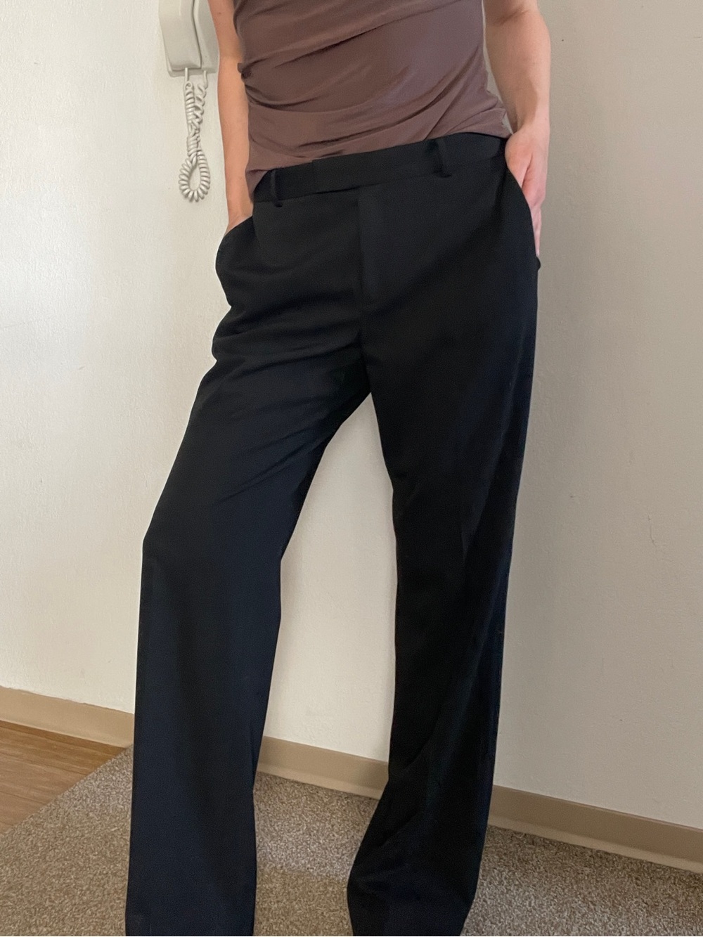 Brooks Brothers Caroline Fit Women’s Black Classic Straight-Leg Dress Pants